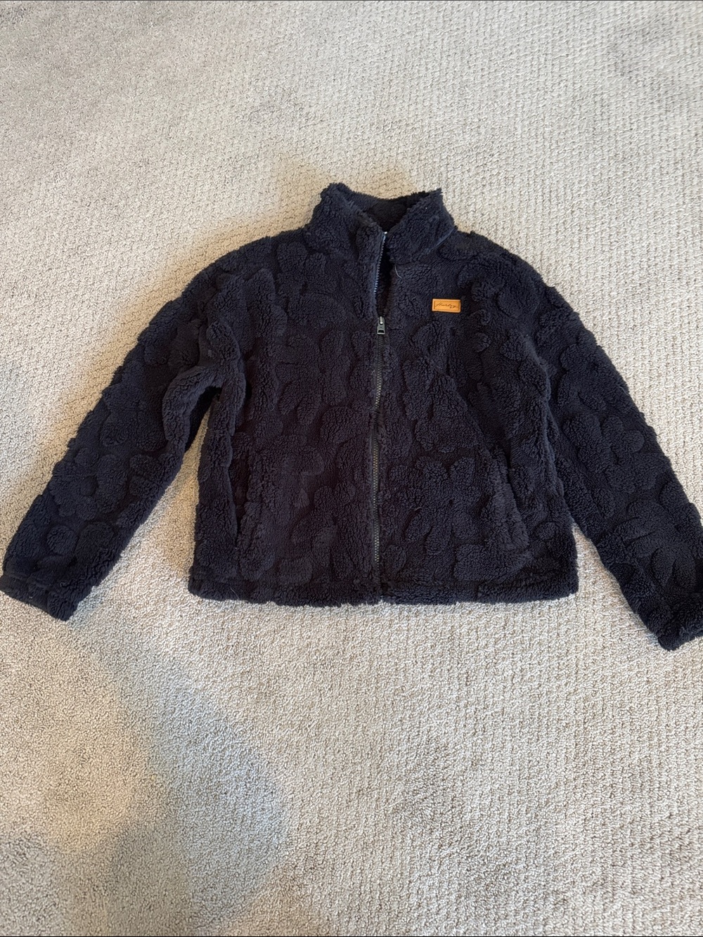 Girls Hurley, XL Black Sherpa Zip Jacket